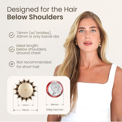 Round Hair Brush – Nano Thermal Ceramic & Ionic Barrel Brush with Boar Bristles for Blow Drying, Styling & Volume