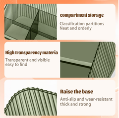 Homeanda Green Makeup Organizer – Cosmetic & Skincare Storage Compartments