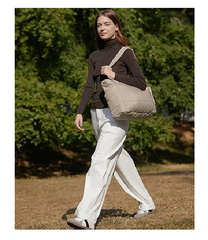 Lightweight Quilted Tote Bag for Women – Puffy Shoulder Handbag with Pockets