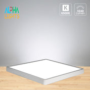 18W 12 Inch LED Ceiling Light, 3240LM IP54 Waterproof Square Flush Mount Ceiling Lamp, 6500K Cool White for Bathroom, Kitchen & Bedroom