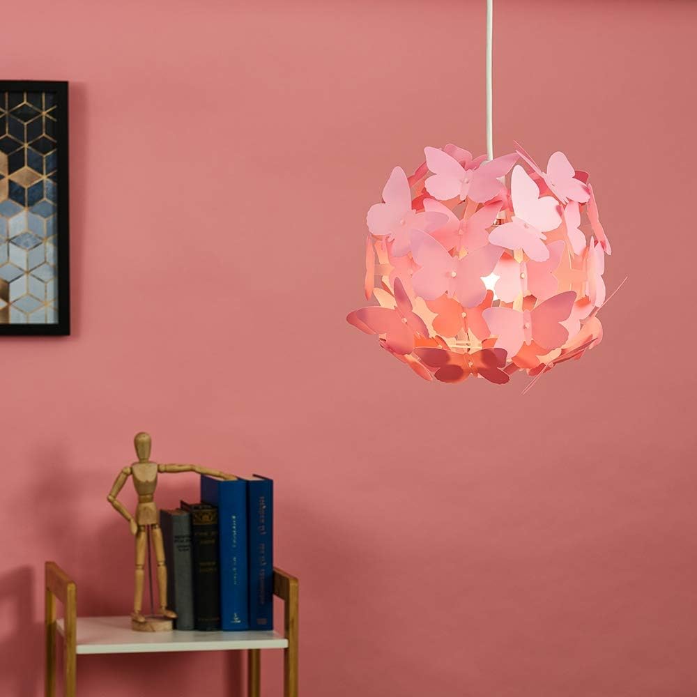 Modern Bright Pink Butterflies Ceiling Chandelier Lamp Shade | Pendant Lights, Home Décor & Improvement Essential