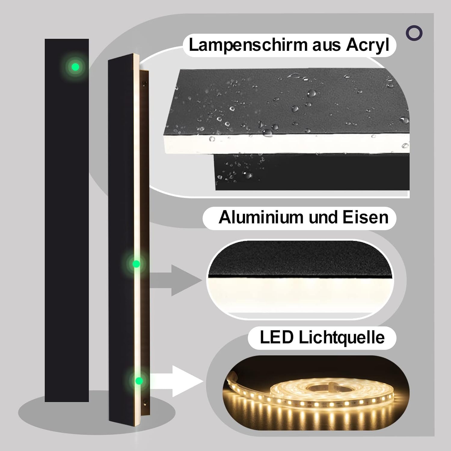Modern Indoor Outdoor LED Wall Light