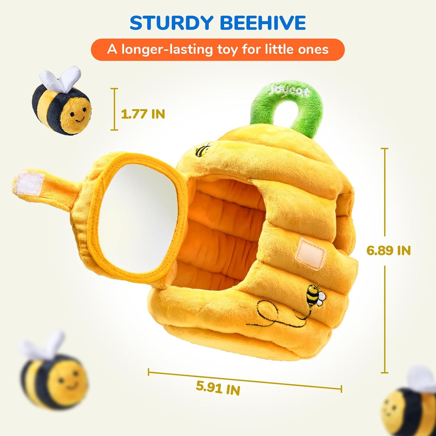 JoyCat Baby Beehive Toy with 5 Sensory Bees – Montessori Gift for Babies 6-12M & Toddlers