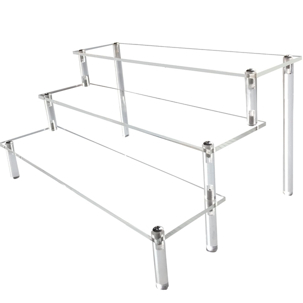 Acrylic 3-Tier Clear Display Riser Stand – Organizer for Figures, Perfume & Desserts