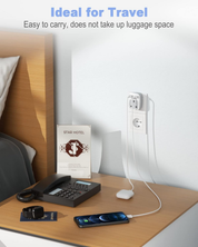 Travel Adapter with 2 USB Ports, Type E/F Grounded Plug for Europe