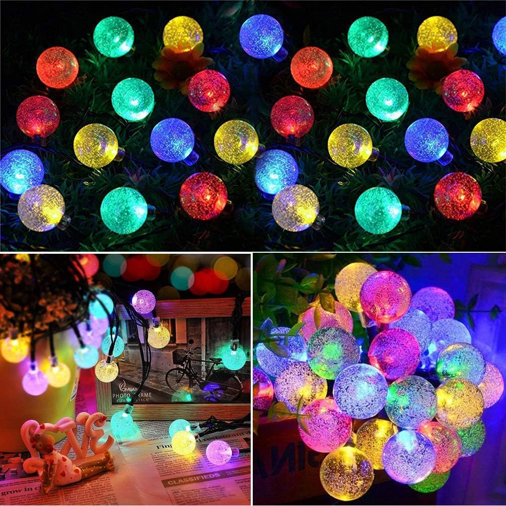 50 LED Solar Fairy Lights, Multi-Coloured, Waterproof, 23ft