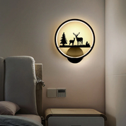 LED Round Wall Lamp with Deer Design
