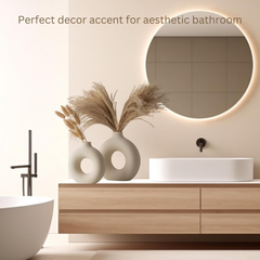 Modern Ceramic White Donut Vase – Boho Decorative Vase for Pampas & Dried Flowers