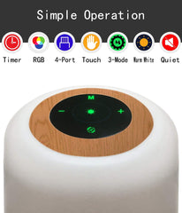 Touch RGB Bedside Lamp with 4 USB Charging Ports