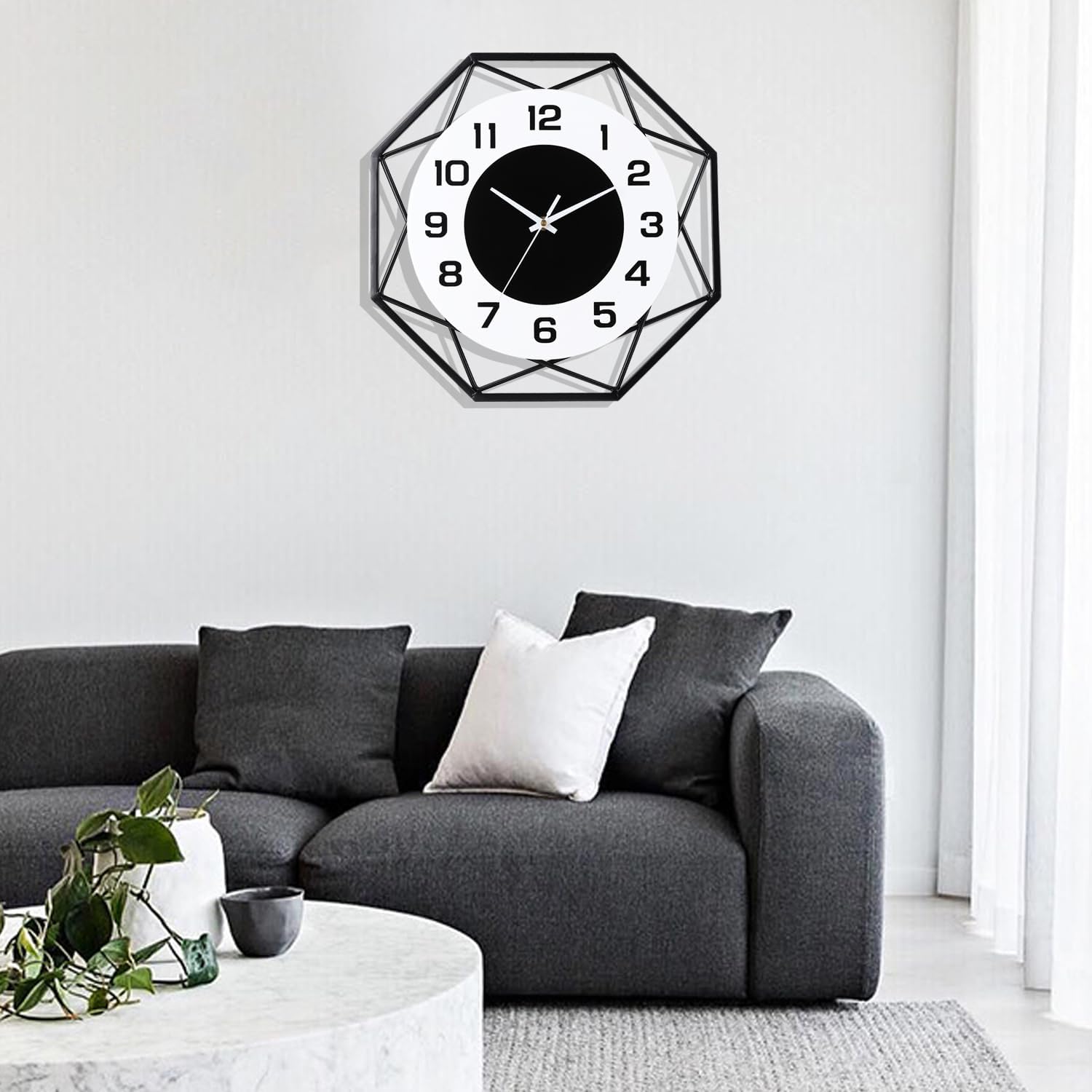 Modern Silent Metal Wall Clock 13 Inch Decor