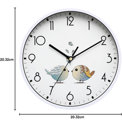8-Inch Retro Silent Wall Clock, Non-Ticking Round Design for Home, White