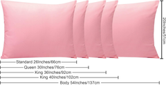 2 Pack Super Soft Brushed Microfiber Pillowcases 50x90cm – Fade & Wrinkle Resistant, Pink