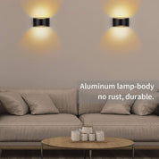 Dimmable LED Wall Light – 10W Modern Up & Down Indoor Black Wall Sconce