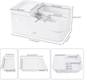 White Makeup Organizer Box with Drawers – Skincare & Cosmetic Storage Case