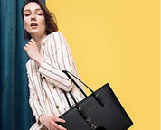 Women’s PU Leather Laptop Tote Bag – 15.6 Inch Large Shoulder Handbag for Work, School & Travel