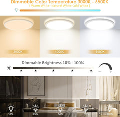 24W Bathroom Ceiling Light Dimmable LED with Remote