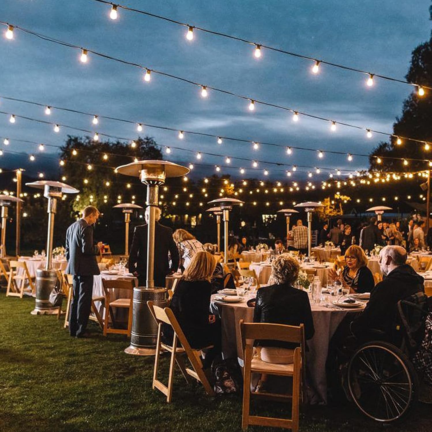 100FT Outdoor LED String Lights, Waterproof, 52 Bulbs
