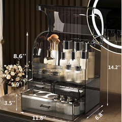 Acrylic Makeup Organizer with Drawers Skincare Storage Display Case