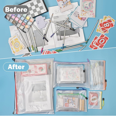 20PCS Zip Lock Document Wallets – Multi-Size Plastic Folders for Office & School