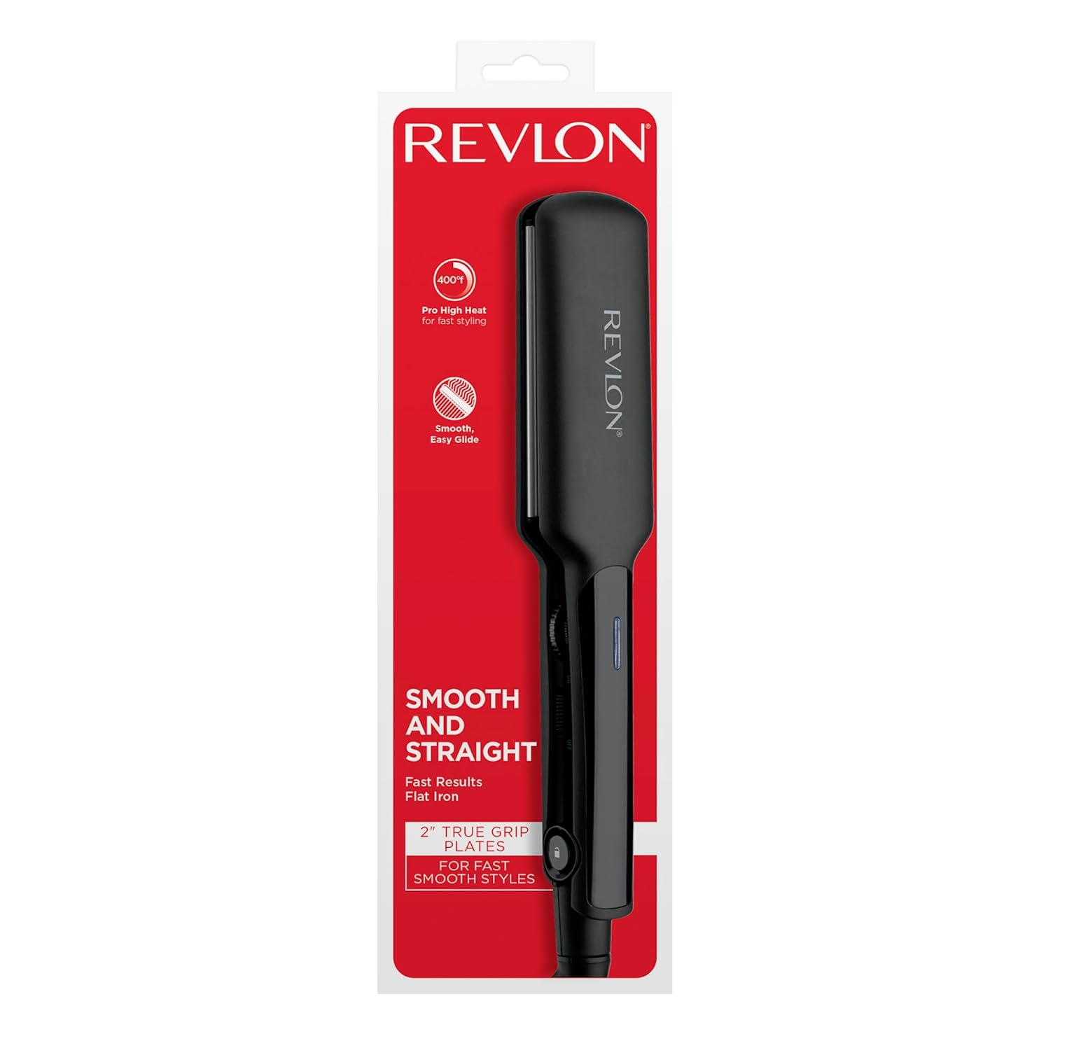 Ceramic Coated 2" Flat Iron – Fast Heat Hair Straightener for Smooth, Sleek Results (Black)