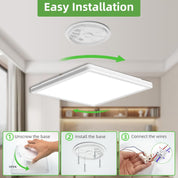 22CM LED Ceiling Light, 18W, 3 CCT Waterproof Flush Mount
