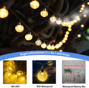 Battery Globe Fairy Lights with Remote, 100 LEDs, 10M