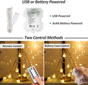 100 LED Globe Fairy Lights – USB & Battery Operated