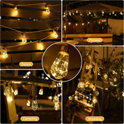 6m Solar Festoon Lights with Remote – 16 Bulbs Outdoor