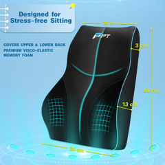 Memory Foam Lumbar Support Cushion – Ergonomic Back Pillow for Office Chair & Car