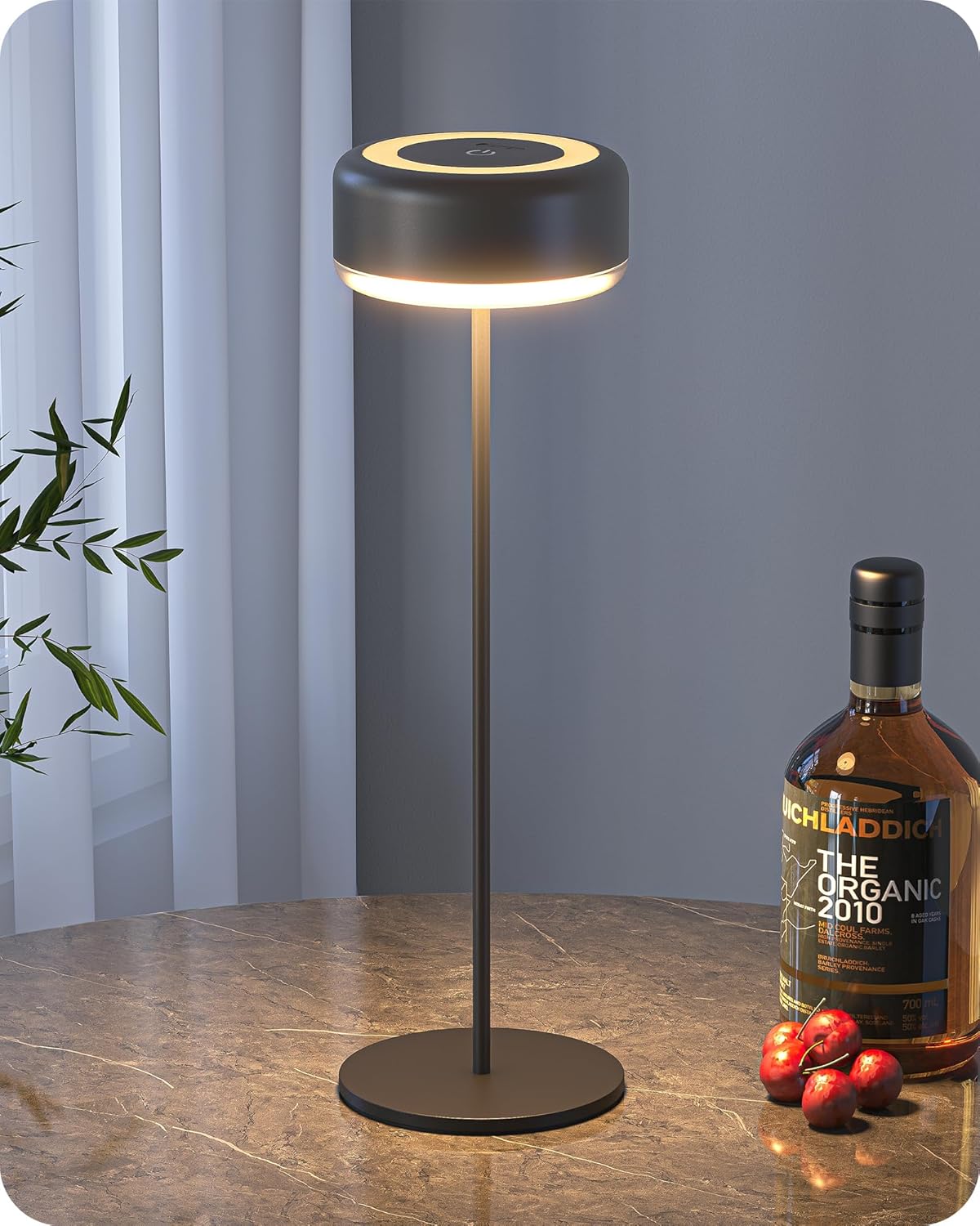 Rechargeable Touch Lamp, Dimmable LED Table Light Black