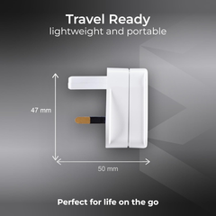 Universal Electric Shaver Adaptor Plug – UK 2 Pin to 3 Pin Converter, White