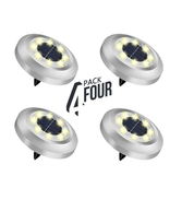 8-Pack Solar Disk Lights, Bright White Outdoor Pathway Lamps