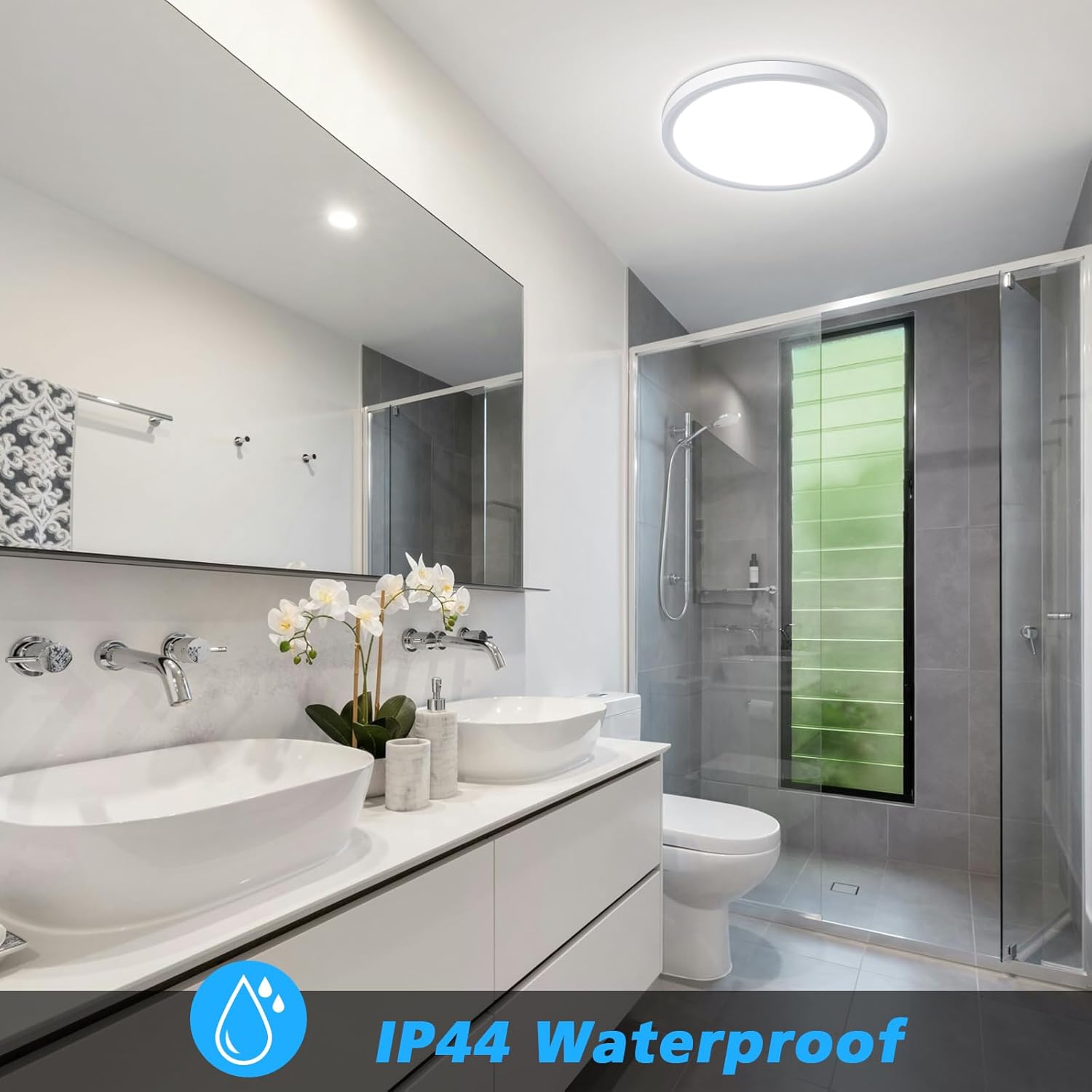 18W LED Ceiling Light – Adjustable Color, Waterproof, 1800LM, Ø23cm