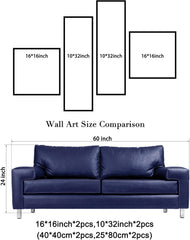 4 Panel Hand-Painted Floral Oil Canvas Wall Art