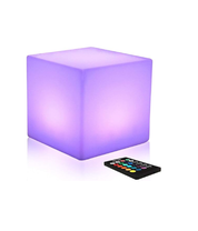 16" Waterproof Color Changing LED Cube Stool Lamp