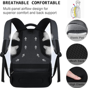 Laptop Backpack – Anti-Theft Business Rucksack with USB & Headphone Port, Travel Bag