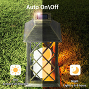 Solar Lanterns for The Garden – Moroccan-Style Flickering Outdoor Lights, Auto On/Off, Waterproof IP44, Warm White LED