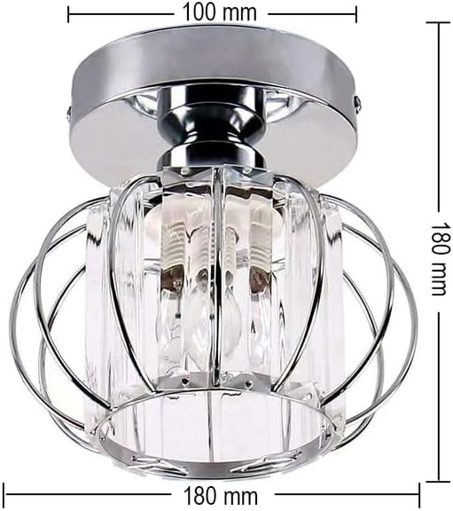 Mini Crystal Chrome Ceiling Light Fixture for Bedroom & Hallway