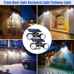 30 LED Dual Head Waterproof Wall Lights, 360° Rotatable Motion Security Lights for Patio, Yard, Garden