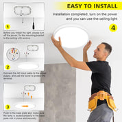 24W LED Ceiling Light – 5000K Daylight, IP44 Waterproof, 2200LM, Ø28.5cm