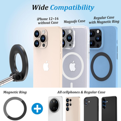 Vacuum Magnetic Car Phone Holder – 360° Rotatable Foldable Mount for iPhone & Smartphones