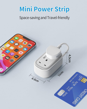 2-Way Extension Lead with 3 USB Ports & Retractable USB-C Cable, 1.5M Power Strip