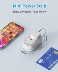 2-Way Extension Lead with 3 USB Ports & Retractable USB-C Cable, 1.5M Power Strip