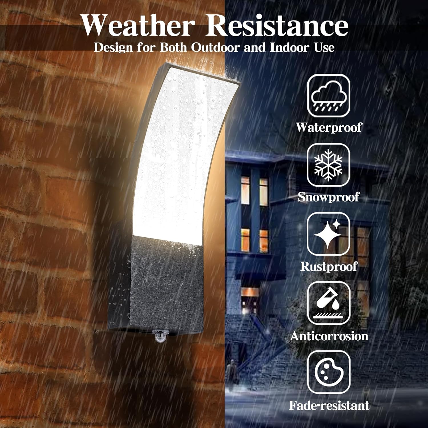 Outdoor LED Wall Light with Dusk to Dawn Sensor