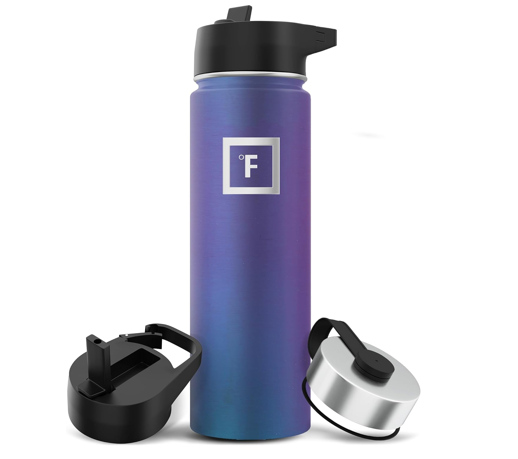 Insulated Stainless Steel Water Bottle with Straw & Handle, 650–1800ml Leakproof