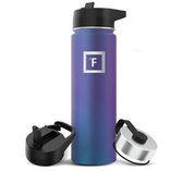 Insulated Stainless Steel Water Bottle with Straw & Handle, 650–1800ml Leakproof