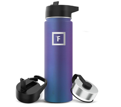 Insulated Stainless Steel Water Bottle with Straw & Handle, 650–1800ml Leakproof