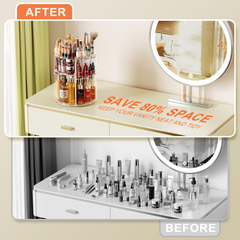 9-Tier Rotating Makeup Organizer, 360° Adjustable Large Capacity Cosmetic Stand