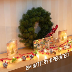 2M Pre-Lit Christmas Garland with 20 LED Lights