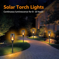 4-Pack Solar Torch Lights - 33 LED Dancing Flickering Flame Lights, IP65 Waterproof